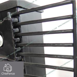 C section post cover with flat slat security fence C section post cover with flat slat security fence