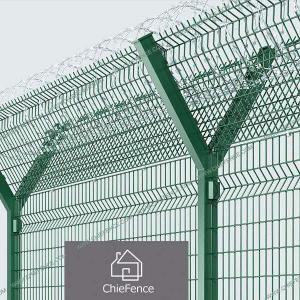 airport fence/welded mesh fence with concertina razor coil on top